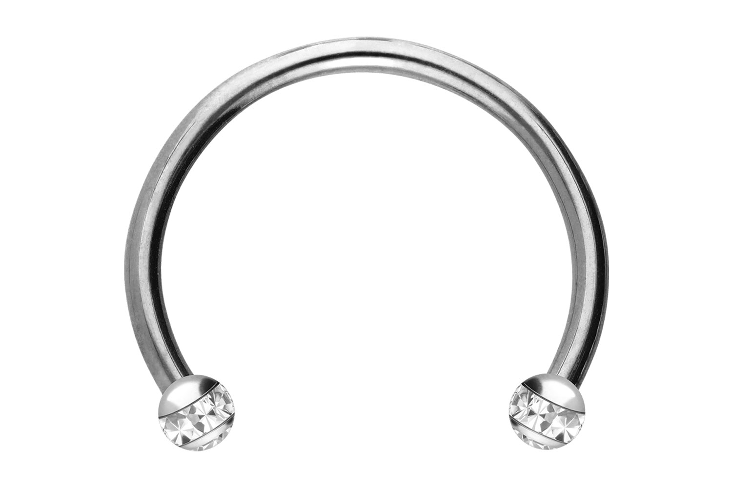 Titan Hufeisenring Piercing EPOXY-RING-KUGELN + KRISTALLE